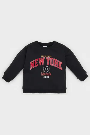 DeFacto Baby Boy Crew Neck Printed Soft Furry Sweatshirt