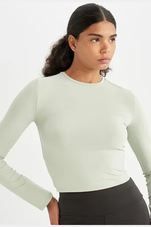 DeFacto Fitted Body-Smooth Crew Neck Basic Plain Long Sleeve T-Shirt