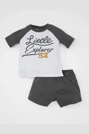 DeFacto Baby Boy 2-Piece Set Printed Short Sleeve T-Shirt Shorts