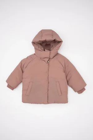 DeFacto Baby Girl Hooded Water Repellent Soft Furry Coat