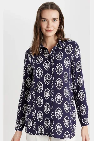 DeFacto Loose Fit Patterned Long Sleeve Shirt Tunic
