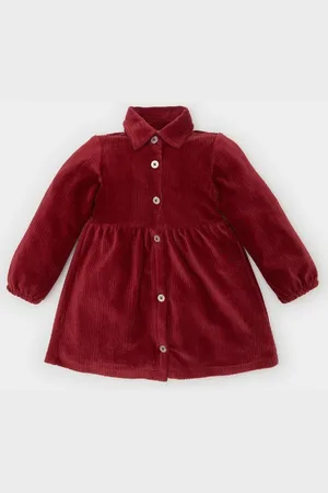 DeFacto Baby Girl Long Sleeve Buttoned Corduroy Dress