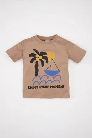 DeFacto Baby Boy Crew Neck Palm Tree Printed Short Sleeve T-Shirt