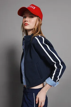 DeFacto Cool Fitted Stand Collar Basic Plain Pocket Zippered Sweatshirt