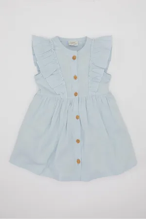 DeFacto Baby Girl Sleeveless Linen Look Dress