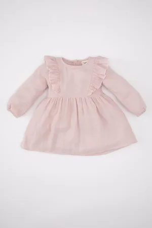 DeFacto Baby Girl Long Sleeve Muslin Basic Dress