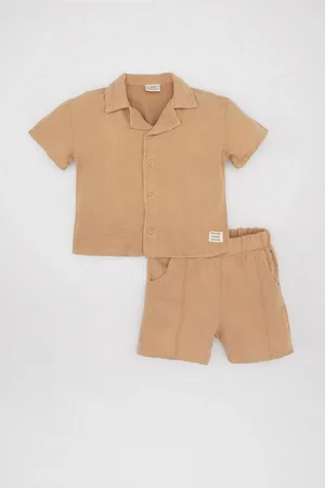 DeFacto Baby Boy 2-Piece Set Muslin Short Sleeve Shirt Shorts