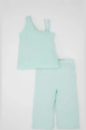 DeFacto Baby Girl 2-Piece Set One Shoulder Blouse Pants