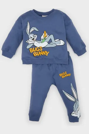 DeFacto Baby Boy 2-Piece Set Looney Tunes Crew Neck Sweatshirt Elastic Waist Tracksuit Bottoms