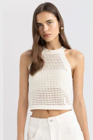 DeFacto Crop Halter Neck Openwork Knitwear Undershirt