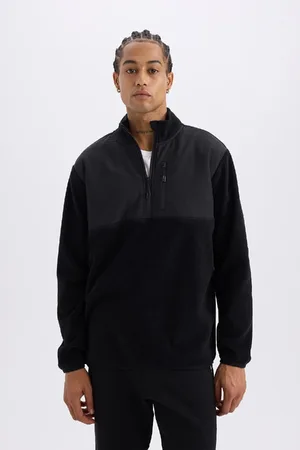 DeFacto Fit Standard Fit Stand Collar Zippered Polar Fleece Sports Sweatshirt