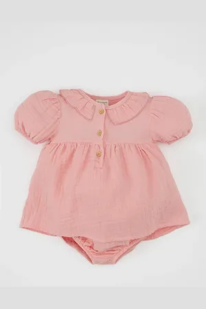 DeFacto Baby Girl Newborn Muslin Balloon Sleeve Jumpsuit