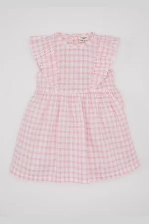 DeFacto Baby Girl Plaid Sleeveless Linen Look Dress