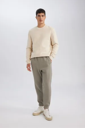 DeFacto Jogger Sweatpants Standard Fit Basic Plain Tied Waist Elastic Leg Pocket
