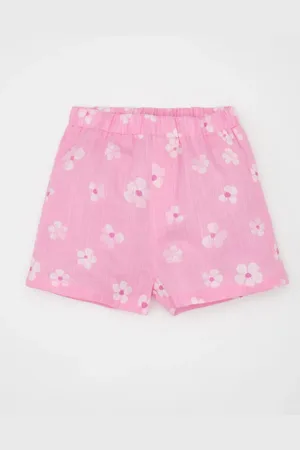DeFacto Baby Girl 2-Piece Set Flame Poplin Blouse Top Floral Shorts Bottom