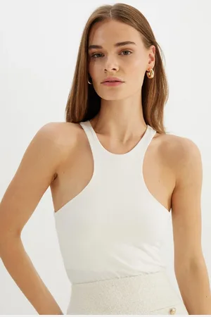DeFacto Slim Fit Slim Cut Barbell Neck Basic Plain Tank Top