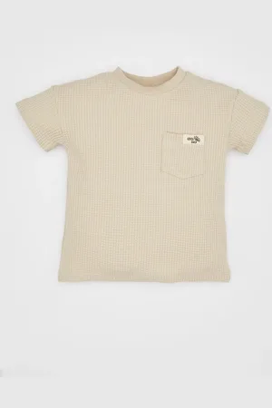 DeFacto Baby Boy Crew Neck Waffle Short Sleeve T-Shirt
