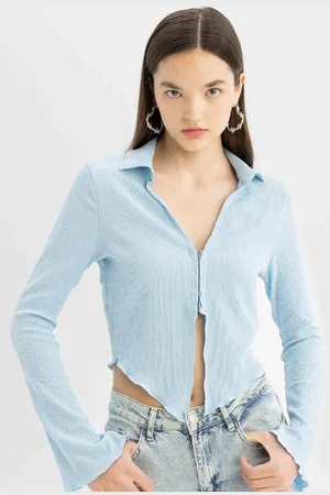 DeFacto Cool Fitted Wrinkly Long Sleeve Shirt