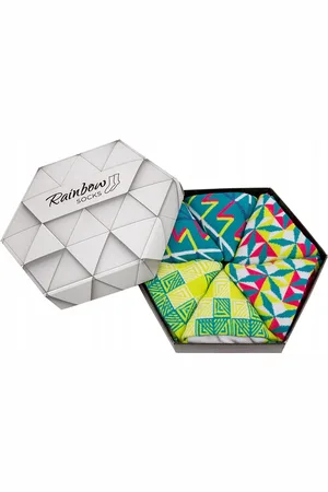 Zooksy Duhové Rainbow Socks Ponožky V Geometrických Vzorech 3 Párů