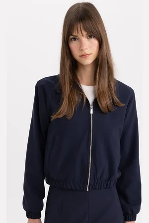 DeFacto Regular Fit Polo Collar Zippered Seasonal Bomber Jacket