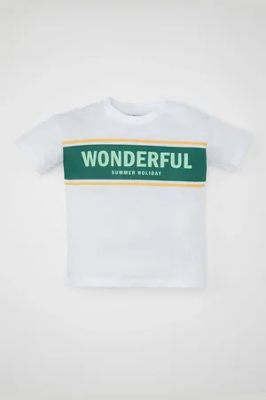 DeFacto Baby Boy Crew Neck Printed Short Sleeve T-Shirt