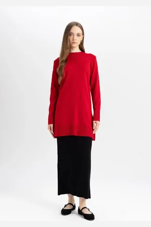 DeFacto Regular Fit Flexible Waist Basic Plain Black Maxi Skirt
