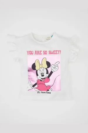 DeFacto Baby Girl Disney Mickey & Minnie Crew Neck Short Sleeve T-Shirt