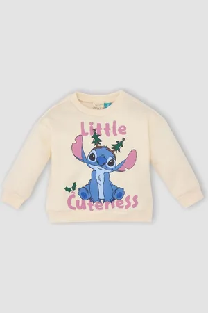 DeFacto Baby Girl Disney Lilo & Stitch Crew Neck Soft Fluffy Thick Sweatshirt