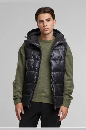 Urban classics Pánská prošívaná vesta s kapucí Recycled