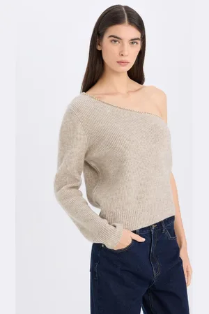 DeFacto Regular Fit One Shoulder Basic Plain Tirko Sweater
