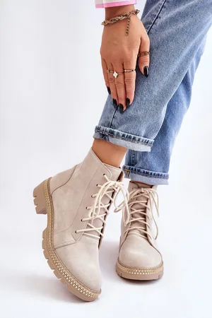 Lewski Shoes Flat Boots 3285 Světle béžová