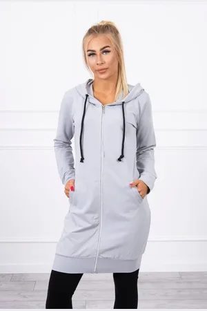 Kesi Šedé šaty s kapucí a kapucí