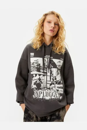 Koton Printed Hooded Sweat Music Themed Long Sleeve
