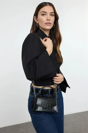 Trendyol Black Textured Cross Strap Women