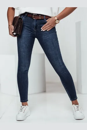 D-Street Spodnie damskie BELTZEN skinny z paskiem jeansowe