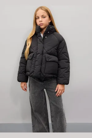 DeFacto Girls Water Repellent down Coat Stand Collar Pocket Zip