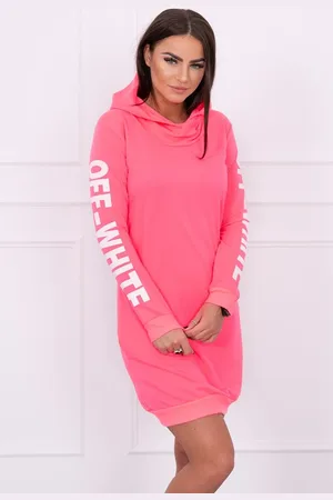 Kesi Dress Off White růžové neonové