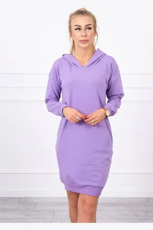 Kesi Fialové šaty s kapucí