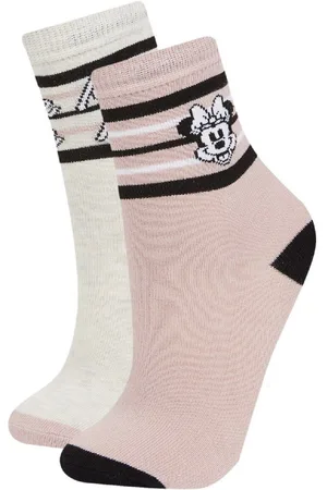 DeFacto Girls Disney Mickey & Minnie 2-Pack Cotton Long Socks