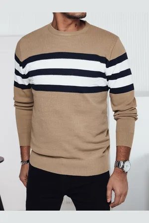 D-Street Sweter męski ciemnobeżowy