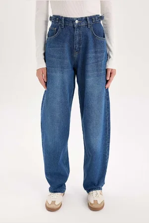 DeFacto Baggy Fit High Waist Long Jeans Washed Pants
