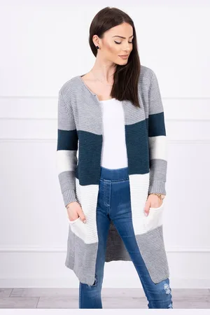 Kesi Svetr Cardigan na ramínka +tmavé džíny