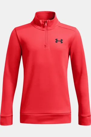 Under Armour Chlapecká mikina UA Armour Fleece 1/4 Zip-RED - Kluci