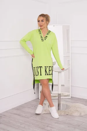 Kesi Šaty s kapucí a pistáciovým potiskem