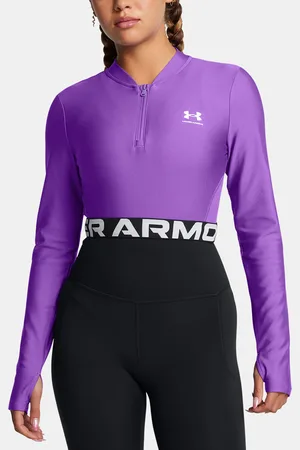 Under Armour Dámské tričko HeatGear Rib 1/4 Zip LS-PPL - Dámské