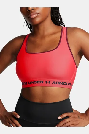 Under Armour Dámská podprsenka Crossback Mid Bra-RED - Dámské