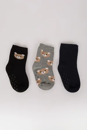DeFacto Baby Boy Anti-Slip Sole 3-Piece Cotton Long Socks