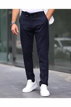 Dewberry 15728 Slim Fit Jogger Mens Trousers-NAVY