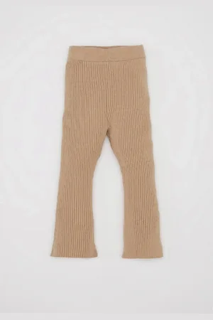 DeFacto Baby Girl Flare Leg Corded Beige Knitwear Tights