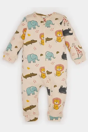 DeFacto Baby Boy Newborn Safari Printed Jumpsuit